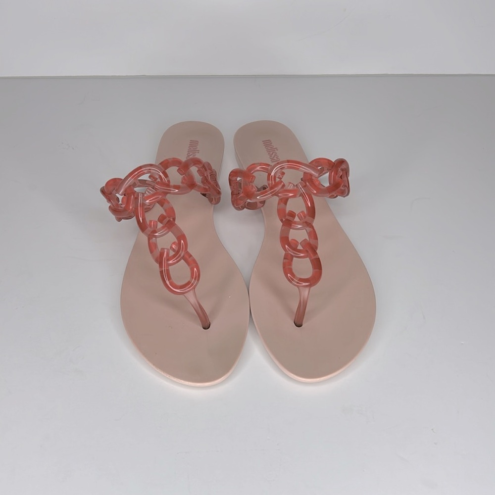 Melissa Big Chain Flip Flops Size 10 in Pink - Picture 2 of 9